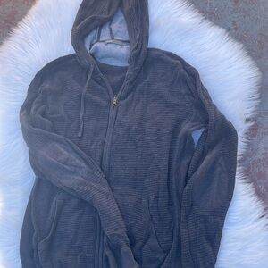 Vince Men's Charcoal Zip-Up Sweater